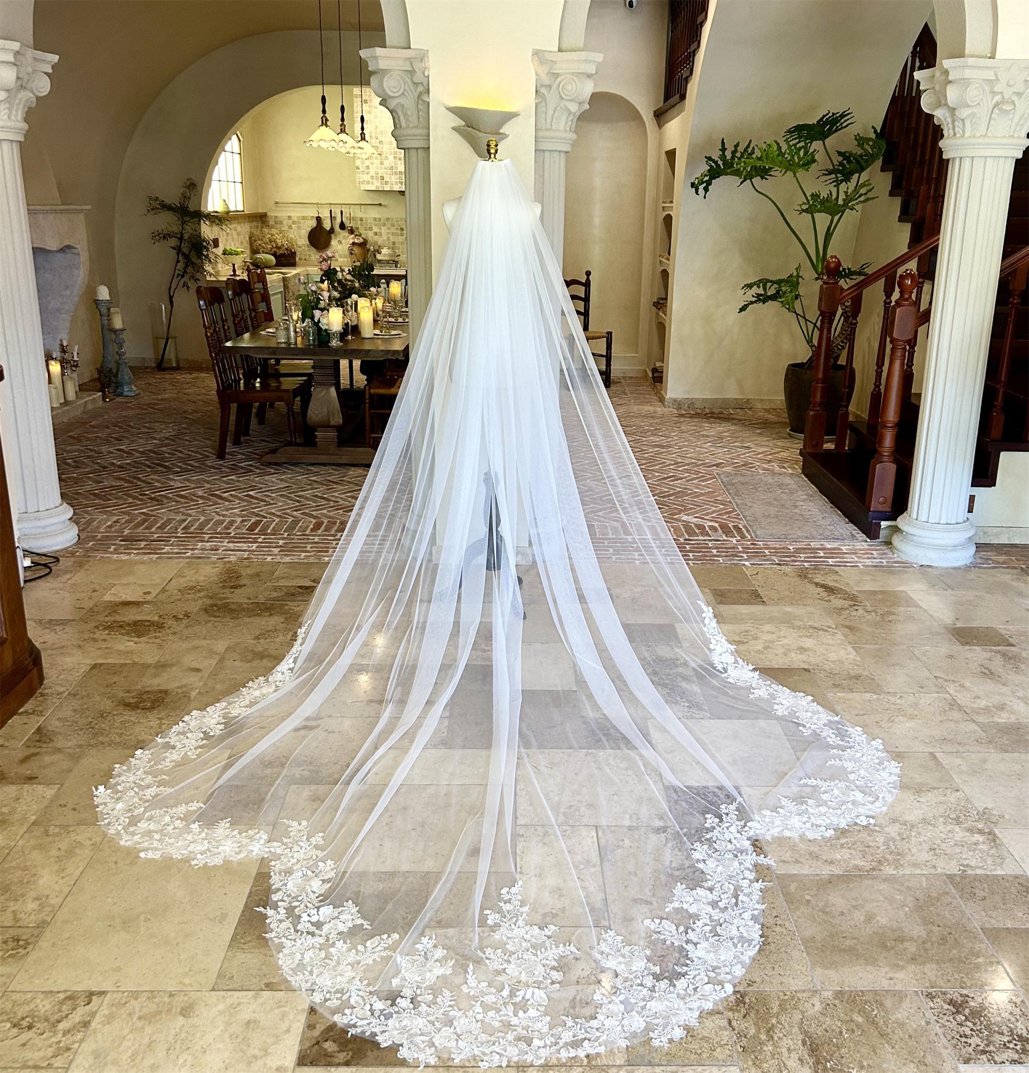 chinese dress ladies Never Worn Pronovias mermaid dress with tailing veil main image 1