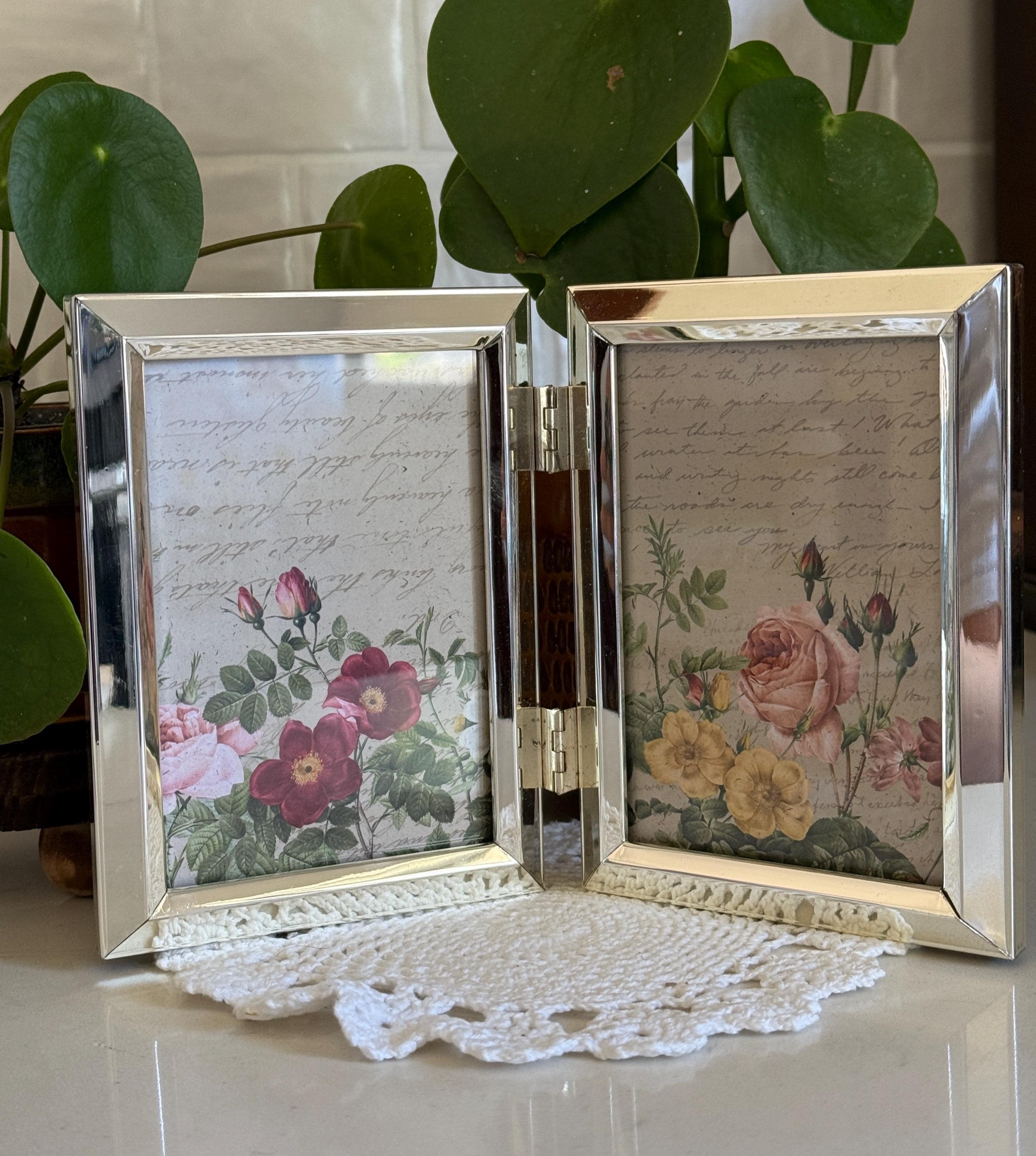 Vintage Double Picture Frame - Etsy