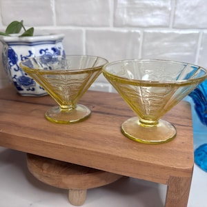 Vintage Madrid Amber Sherbet Cups – Depression Glass by Federal Glass – Set of 2