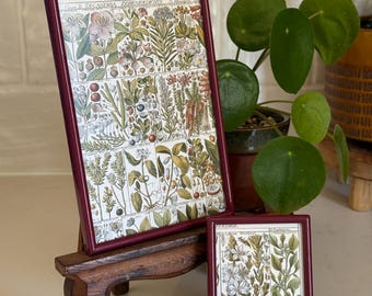 Vintage Burgundy Picture Mini Frame Set of 2
