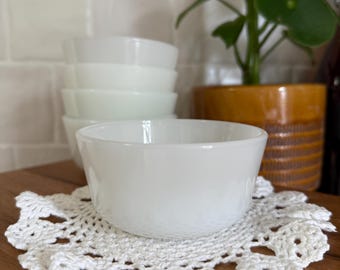 Vintage Fire King Anchor Hocking Milk Glass Ramekins, Set of 5