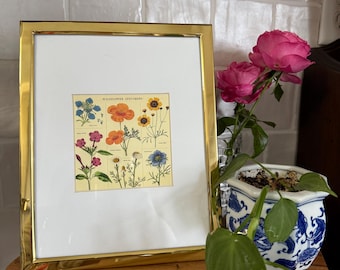 Vintage Brass Photo Frame Collection with floral print