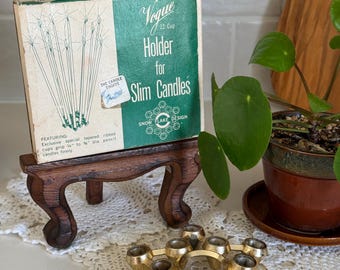 Vintage Brass Flower Frog Candle Holder