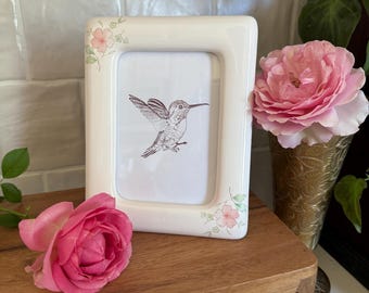 Vintage 1970s Ceramic Picture Frames – Floral Cottagecore Decor