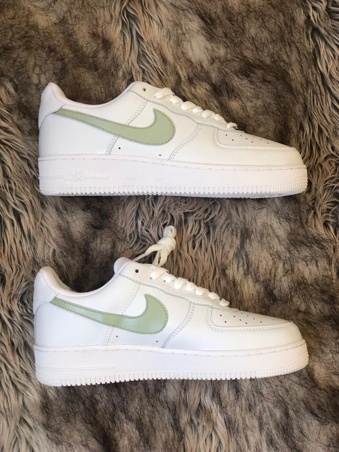 Sage Green Tick Custom AF1 Custom Air Force 1 Custom Sneakers Mint ...