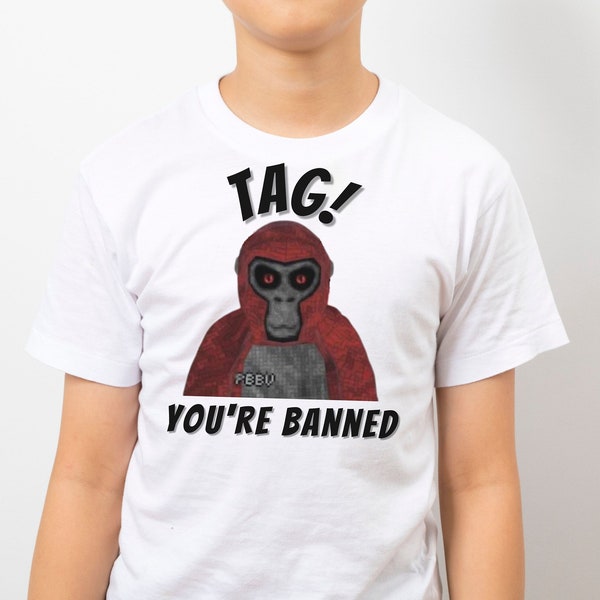 Gorilla Tag Shirt, Gorilla Animal Shirt, Youth Tag Shirt, Video Game Shirt, Funny Kid Shirt, Tag Shirt, PBBV Shirt, Banned Shirt