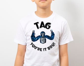 Gorilla Tag Shirt, Gorilla Animal Shirt, Youth Tag Shirt, Video Game Shirt, Funny Kid Shirt, Tag Shirt