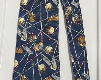Vintage Pre Owned Golf Necktie - Cromley & Finch All Silk (T16).