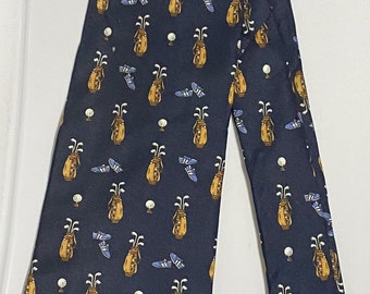 Pre Owned Blue Golf Necktie - Jos.A.Bank Corporate Collection (T27)