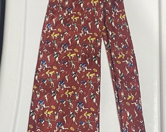 Vintage Pre Owned Football Necktie - Museum Artifacts All Silk (T15).