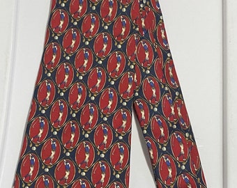 Vintage Red and Blue Golf Necktie - Tommy Hilfiger (T2)