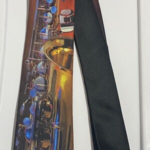 Steven Harris Men's Tenor Saxophone Neck Tie – Jacquard Woven Music Design, 100% Polyester - View #12