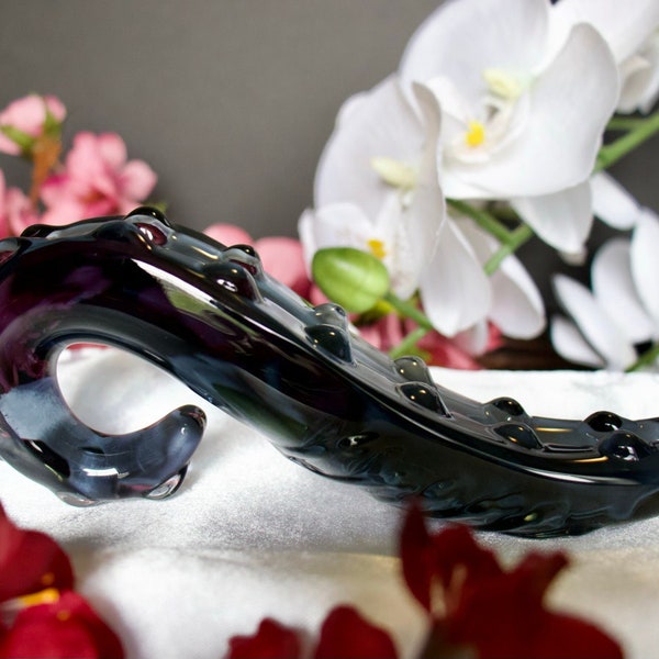 The Libertine // Borosilicate Glass Dildo, Luxury Crystal Sex Toy, Anal Butt Plug, BDSM Handmade Gift