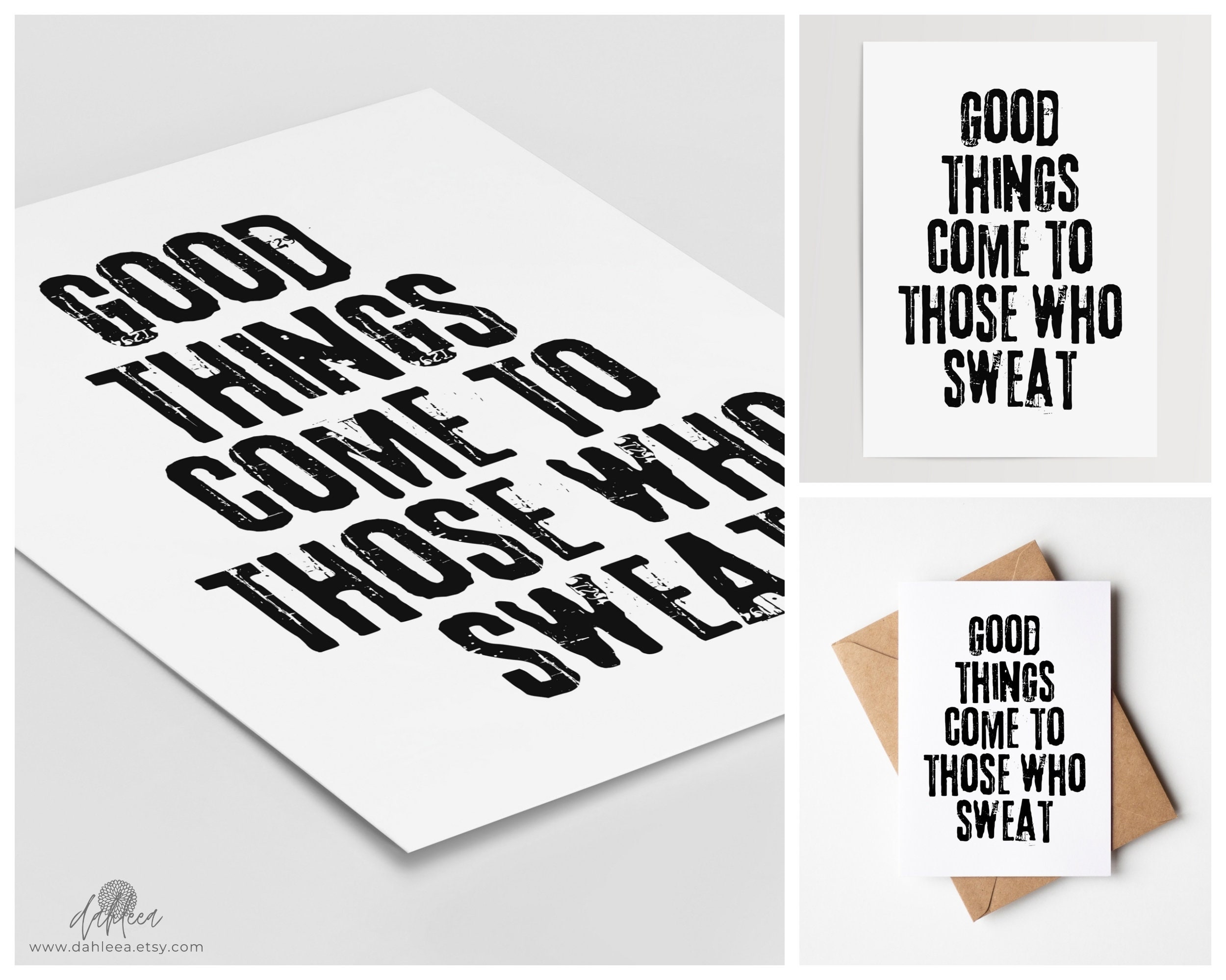 GOOD THINGS COME /// Minimal Black & White Typography Printable ...