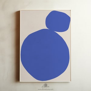 MINIMAL ORGANIC ABSTRACT /// blue bold minimalist printable wall art, modern abstract art, digital download [mopeb033]
