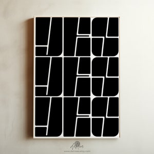 YES YES YES  /// minimal black & white typography printable, quote print, bold statement, trendy print, digital download [wrd7bld002]