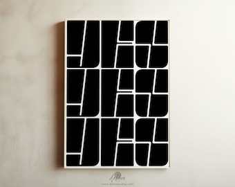 YES YES YES  /// minimal black & white typography printable, quote print, bold statement, trendy print, digital download [wrd7bld002]