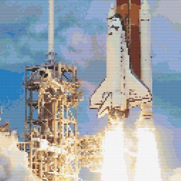 Space Shuttle Discovery Cross-Stitch Pattern Digital Download