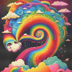 Regenbogen Tornado 1 Kreuzstichmuster Digital Download