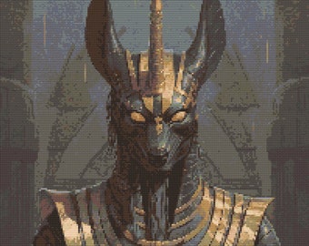 Dios egipcio Anubis 2 Patrón de punto de cruz Descarga digital