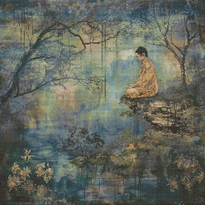 Buddha sucht Erleuchtung 12 Kreuzstichmuster Digital Download