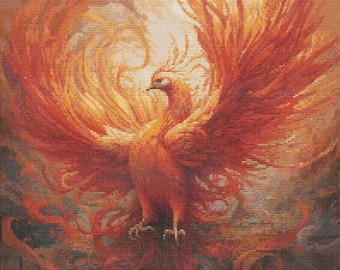 Phoenix Rising 2 Cross-Stitch Pattern Digital Download