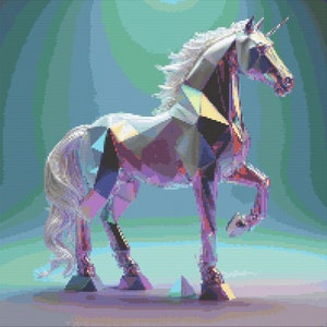 Schillerndes Kristall Einhorn Kreuzstich Muster Digital Download