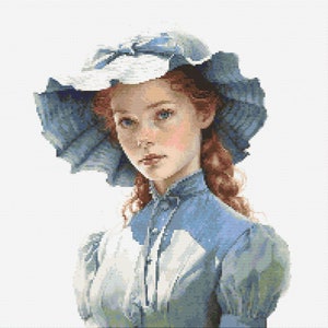 Anne of Green Gables in Puffed Sleeves 2 Cross-Stitch Pattern Digital Download