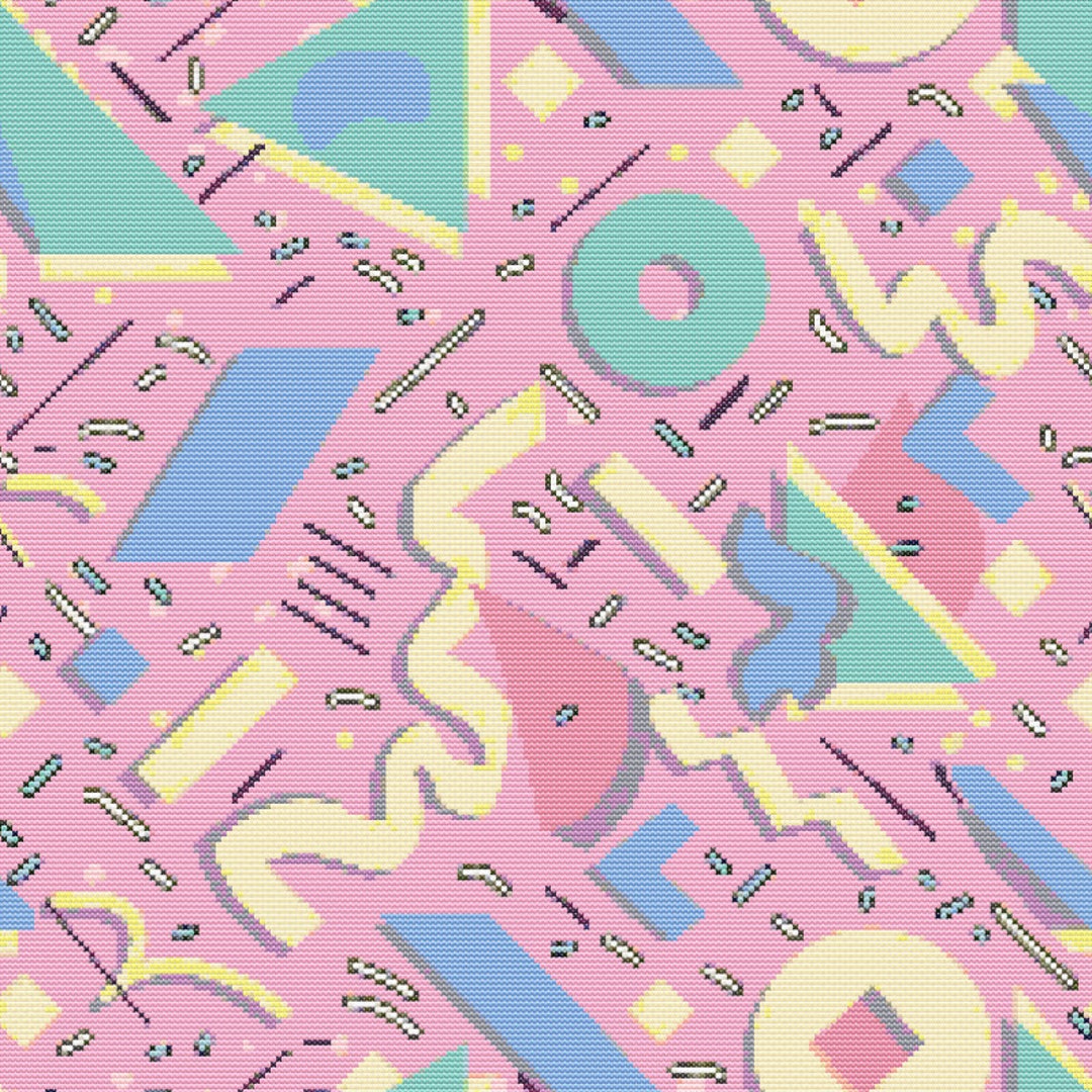 1980s Abstract Pattern 3 Cross-stitch Pattern Digital Download - Etsy