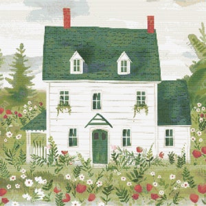 Green Gables House 1 Cross-Stitch Pattern Digital Download