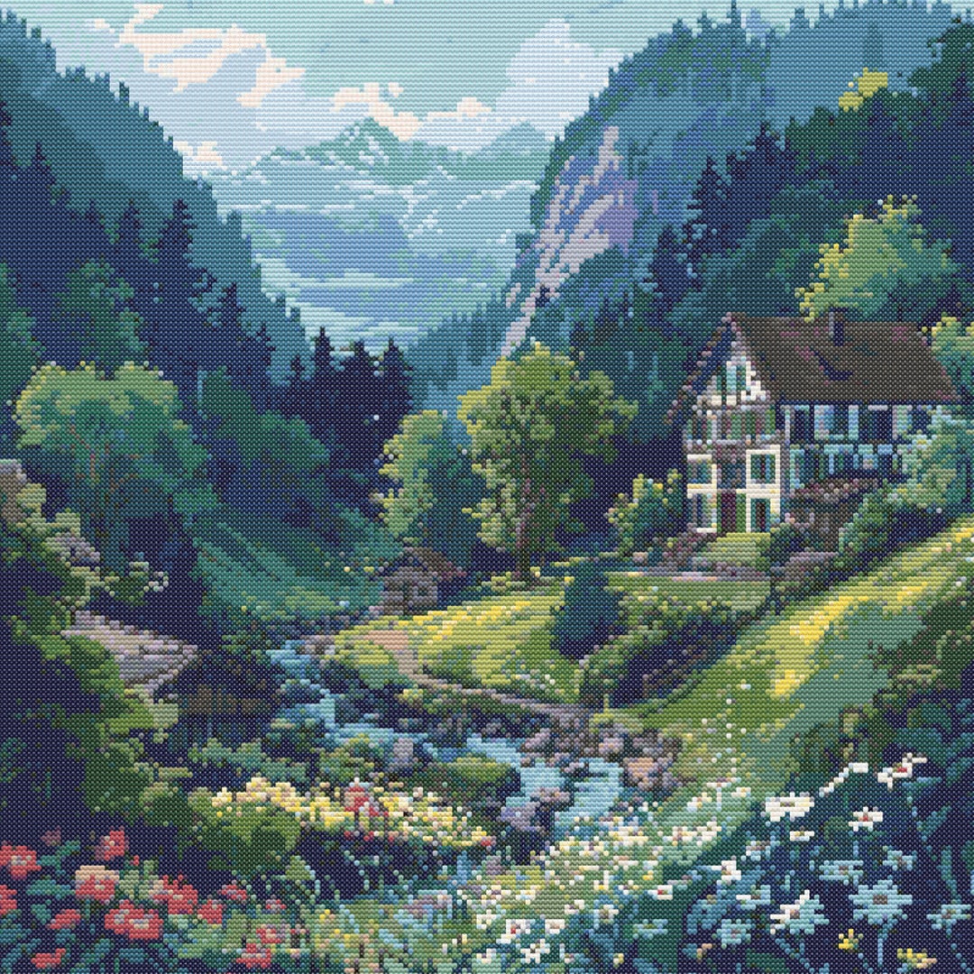Black Forest, Germany, Scene 5 Cross-stitch Pattern Digital
