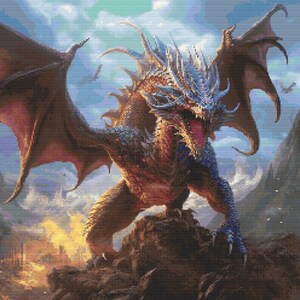 Fantasy Dragons 1 Cross-Stitch Pattern Digital Download