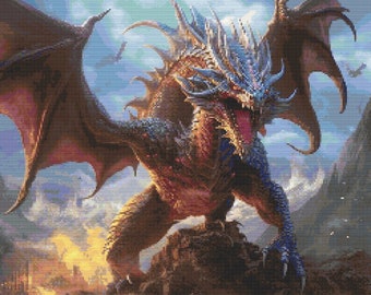 Fantasy Dragons 1 Cross-Stitch Pattern Digital Download