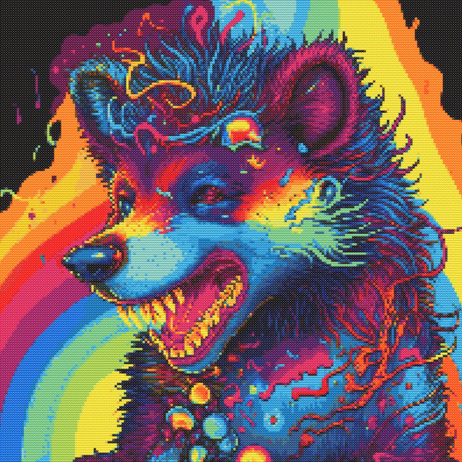 Rainbow Tasmanian Devil 3 Cross-stitch Pattern Digital Download - Etsy