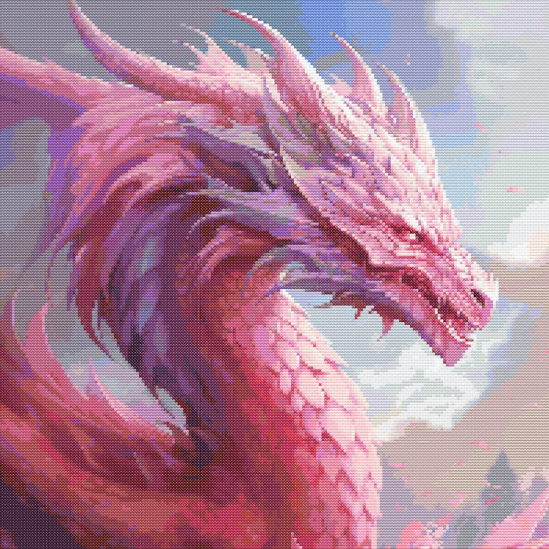 Pink Dragon 1 Cross-stitch Pattern Digital Download - Etsy