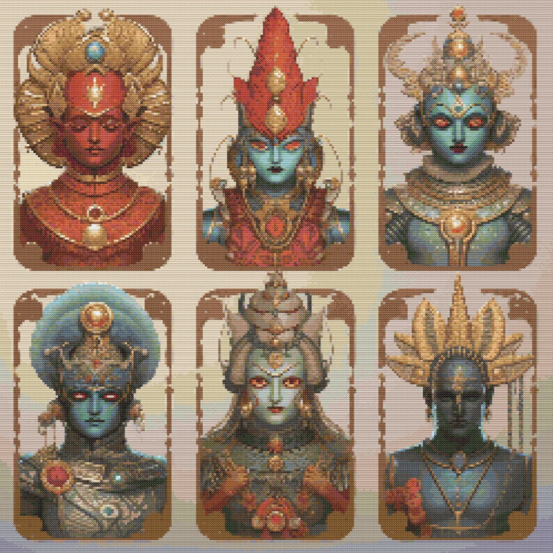 Vishnu Loop Pattern Avatars of Vishnu 7 Cross-stitch Pattern Digital Download - Etsy