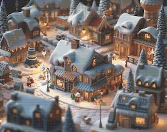 Christmas Village 3 Cross-Stitch Pattern Digital Download