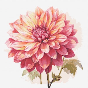 Dahlia 1 Cross-Stitch Pattern Digital Download