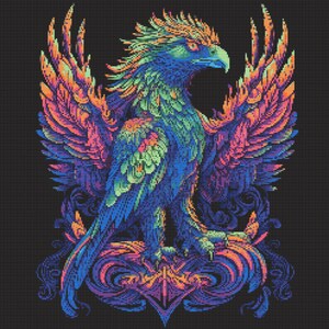 Rainbow Gryphon 2 Cross-Stitch Pattern Digital Download