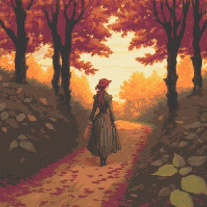 Anne of Green Gables on the Lane Cross-Stitch Pattern Digital Download