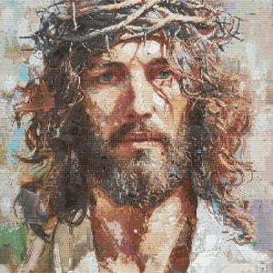 Portrait of Jesus 7 Cross-Stitch Pattern Digital Download