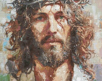 Portrait of Jesus 7 Cross-Stitch Pattern Digital Download