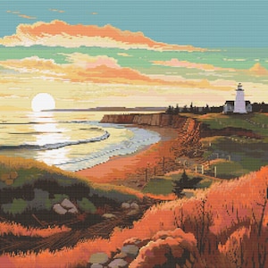 Prince Edward Island in October 3 Cross-Stitch Pattern Digital Download