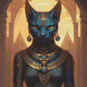 Egyptian Goddess Bastet 4 Cross-Stitch Pattern Digital Download