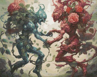Guerra de las Rosas 3 Patrón de punto de cruz Descarga digital