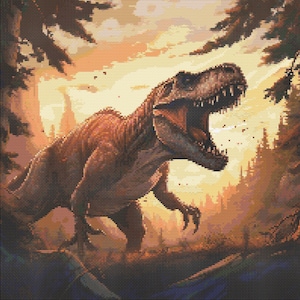 Tyrannosaurus Rex 10 Kreuzstich-Muster Digitaler Download