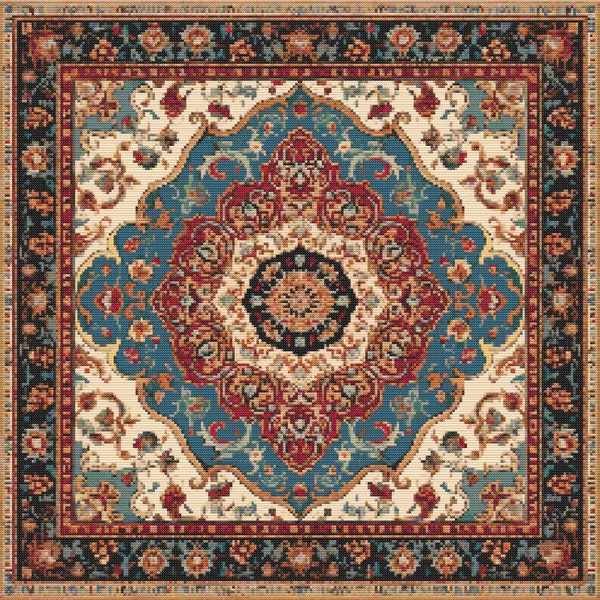 Oriental Rug Pattern 7 Cross-Stitch Pattern Digital Download