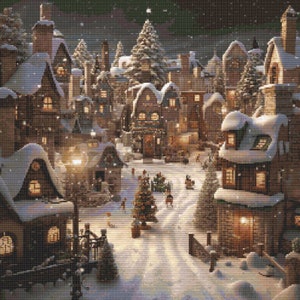 Christmas Village 1 Cross-Stitch Pattern Digital Download