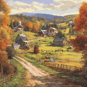 Vermont Countryside 3 Cross-Stitch Pattern Digital Download