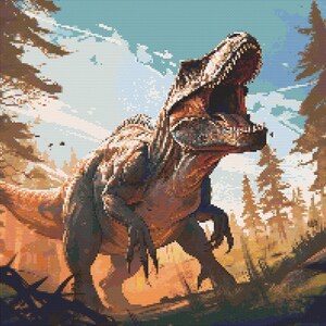 Tyrannosaurus Rex 5 Kreuzstichmuster Digital Download